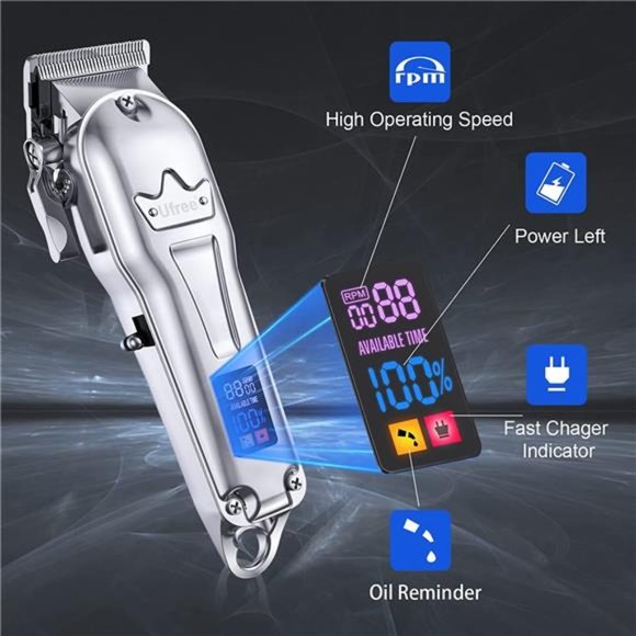 Hair Clippers for Men Professional + Hair Beard Trimmer Kit, Mens Grooming Kit - Picture 6 of 6